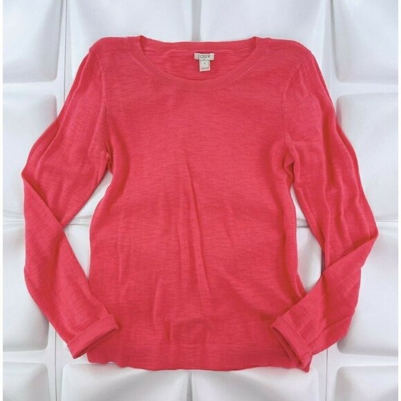 J Crew Womens Sz S Pink Cotton Knit Crewneck Pullover Sweater - Picture 9 of 9